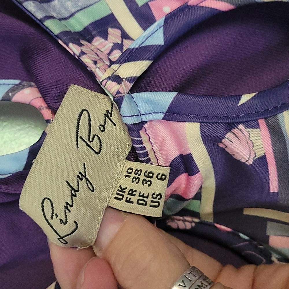 Lindy Bop Lily Baking Bookshelf Dress Navy/Purple - Picture 9 of 11